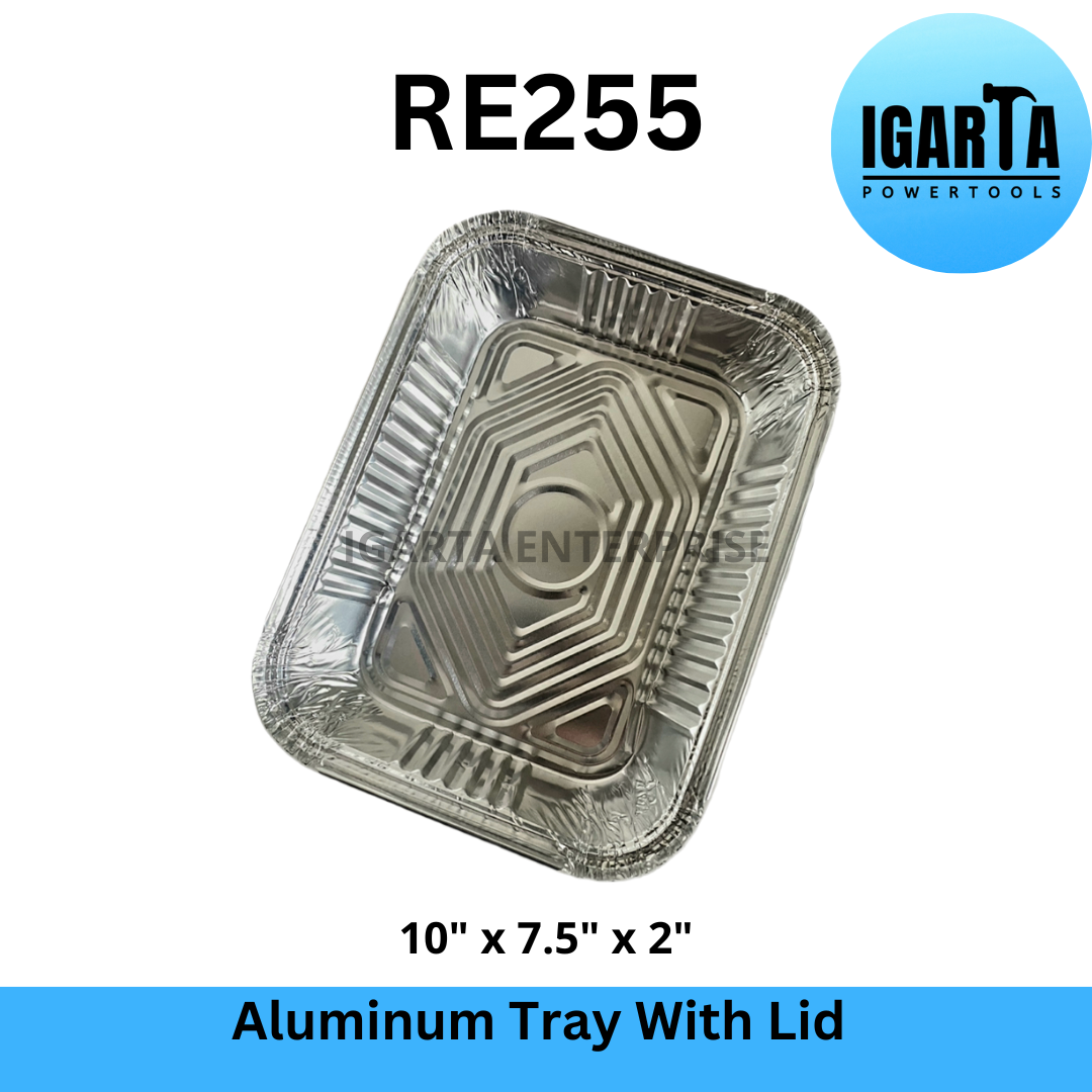 RE255 Aluminum Baking Tray with Clear Lid - 10x7.5x2 Inches