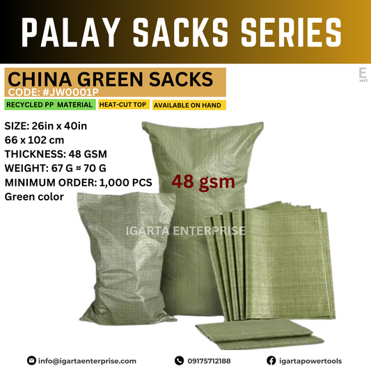 Empty Green Sack / Sako for Agricultural and Industrial Use