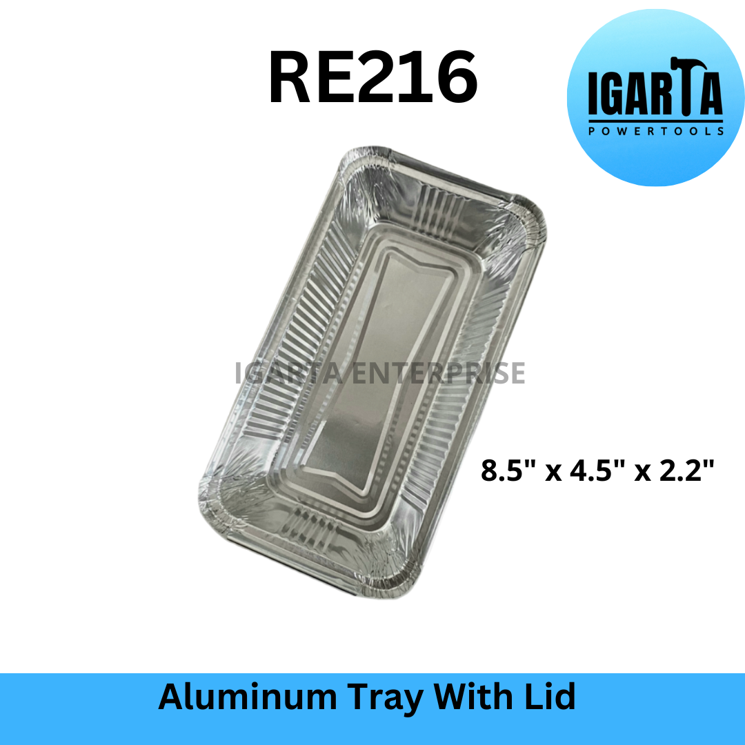 Aluminum Foil Loaf Pan with Plastic Cover - RE216 (8.5x4.5x2 Inches)