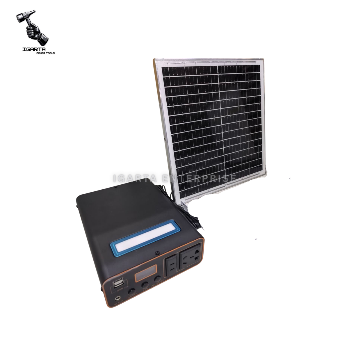 DELTA PRO DT‑400PS Portable Power Station with Free Solar Panel | 44,000mAh | 400W Output | 220V AC | USB | LED Light