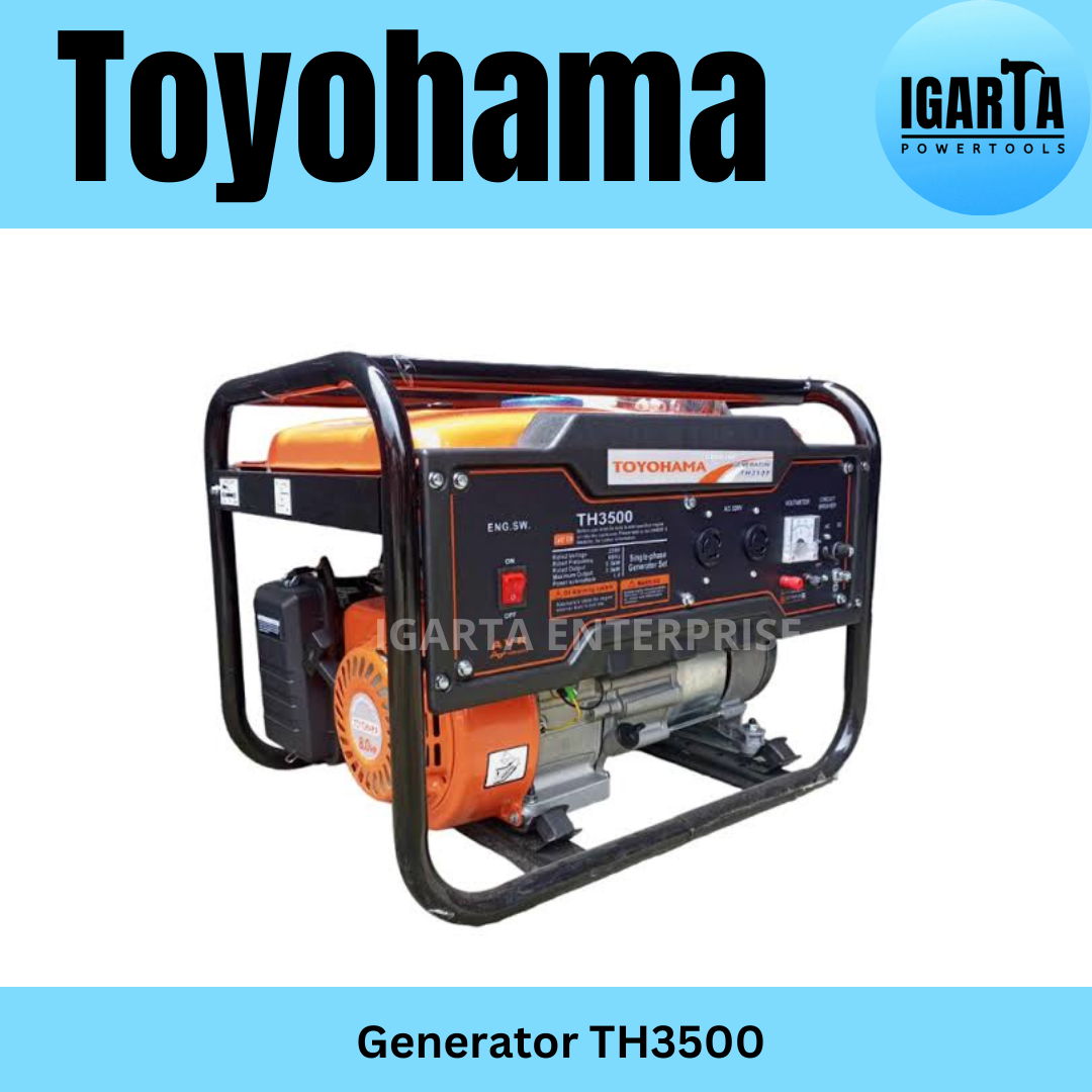 Toyohama TH3500 Gasoline Generator – 3000W Portable Power, 220V, 60Hz, 4-Stroke Engine