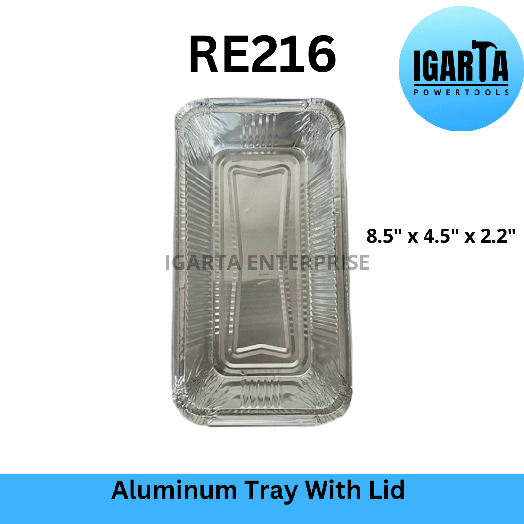 Aluminum Foil Loaf Pan with Plastic Cover - RE216 (8.5x4.5x2 Inches)