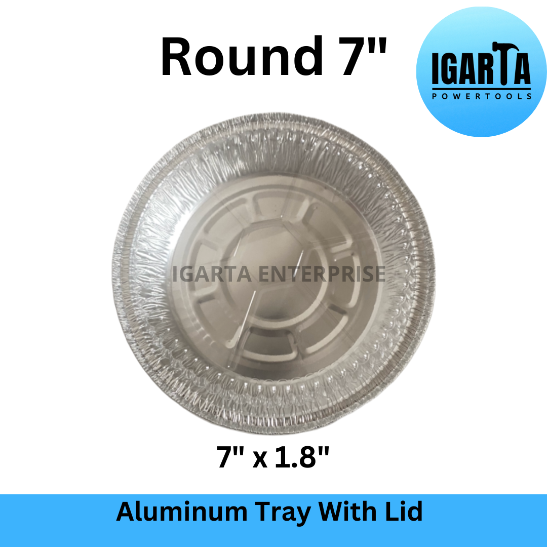 Aluminum Foil Tray with Plastic Cover - Round 7" (750ML)