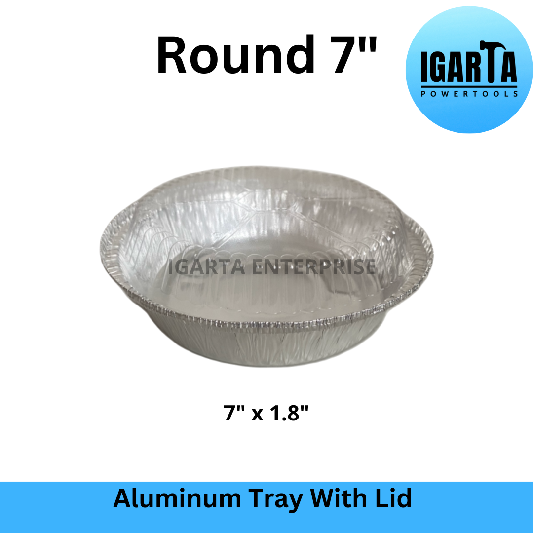 Aluminum Foil Tray with Plastic Cover - Round 7" (750ML)