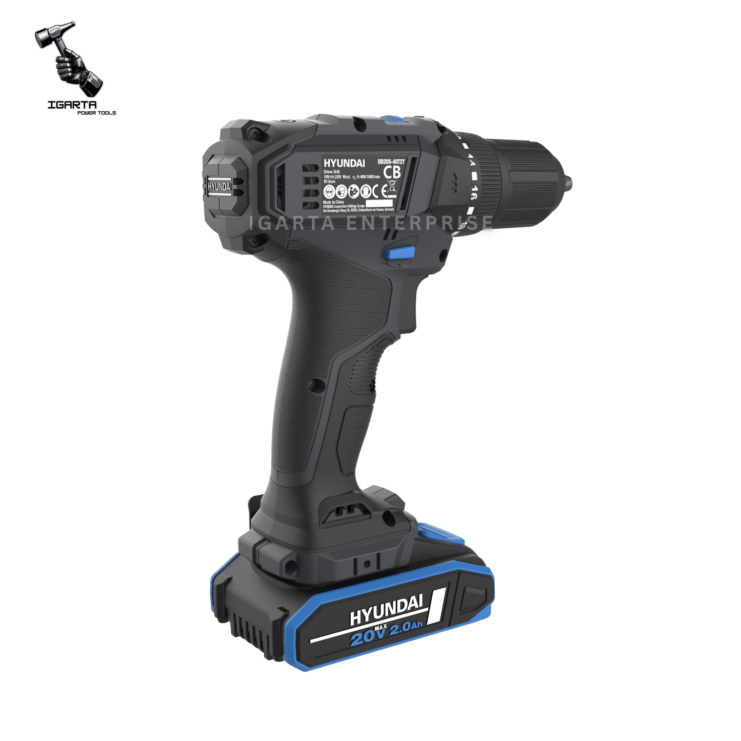 Hyundai 20V Cordless Driver Drill – DD20S-40TT