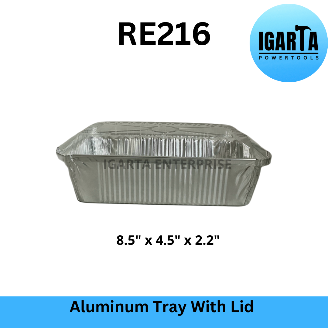 Aluminum Foil Loaf Pan with Plastic Cover - RE216 (8.5x4.5x2 Inches)