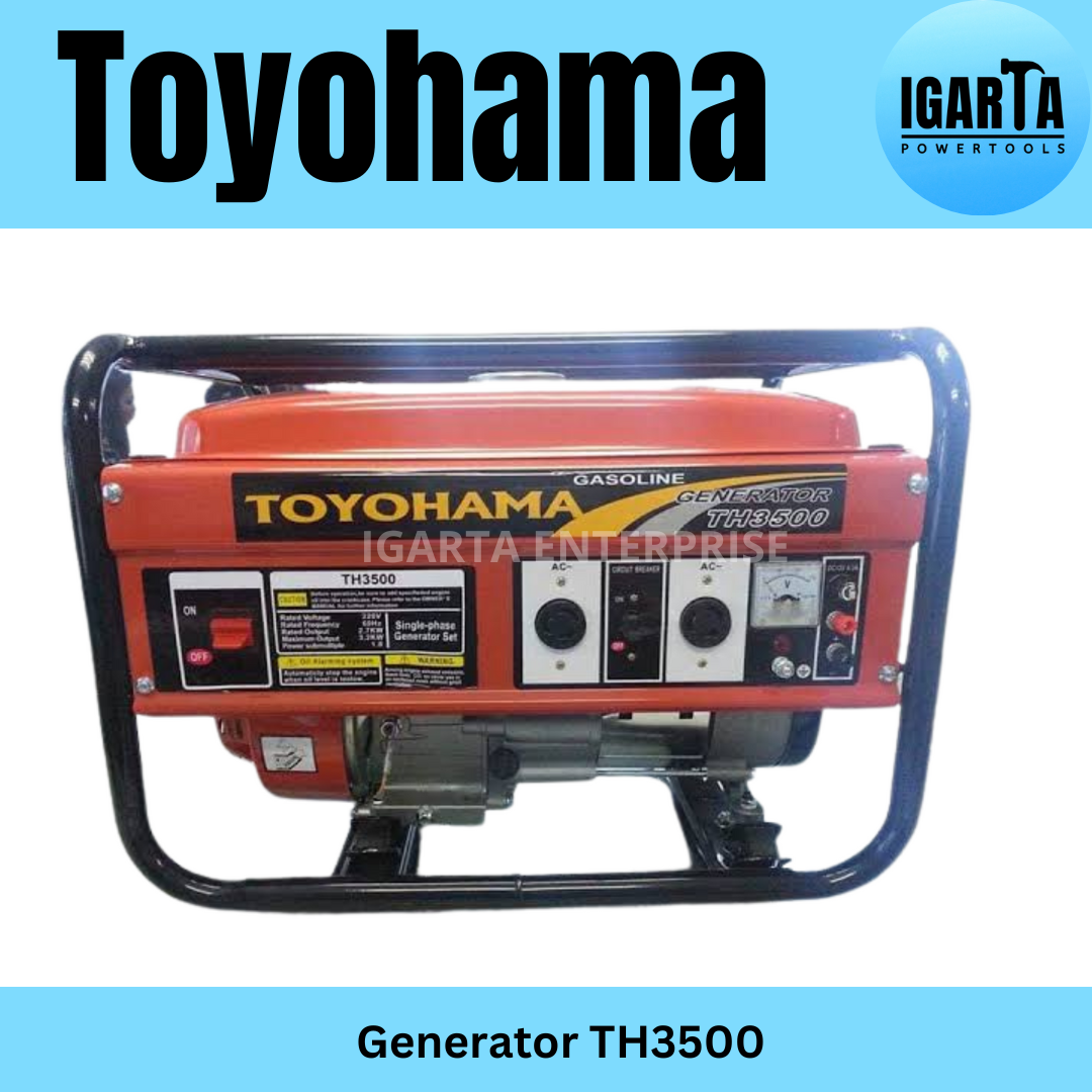 Toyohama TH3500 Gasoline Generator – 3000W Portable Power, 220V, 60Hz, 4-Stroke Engine