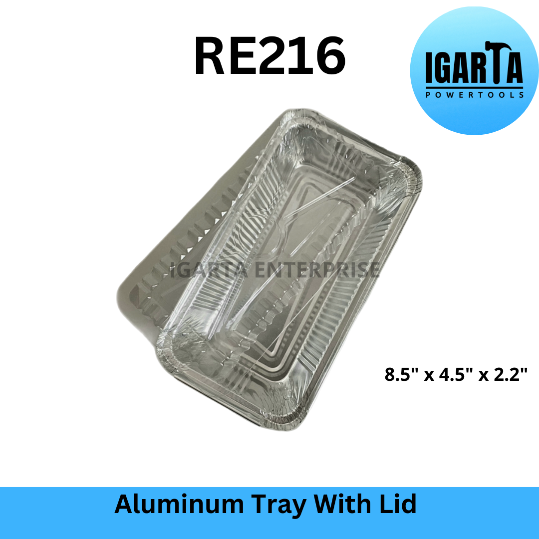 Aluminum Foil Loaf Pan with Plastic Cover - RE216 (8.5x4.5x2 Inches)