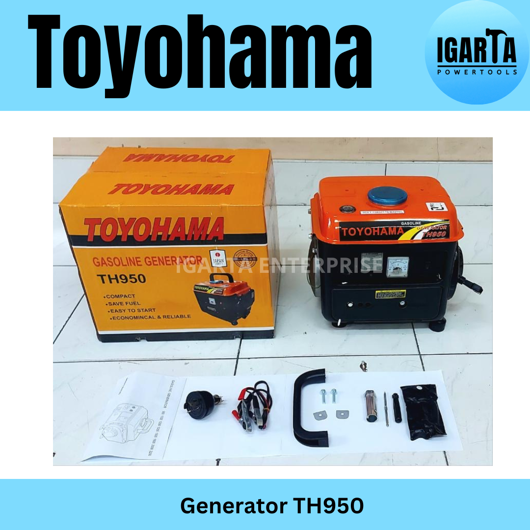 Toyohama TH950 Gasoline Generator – 650W, 220V, 60Hz, Portable Power Solution