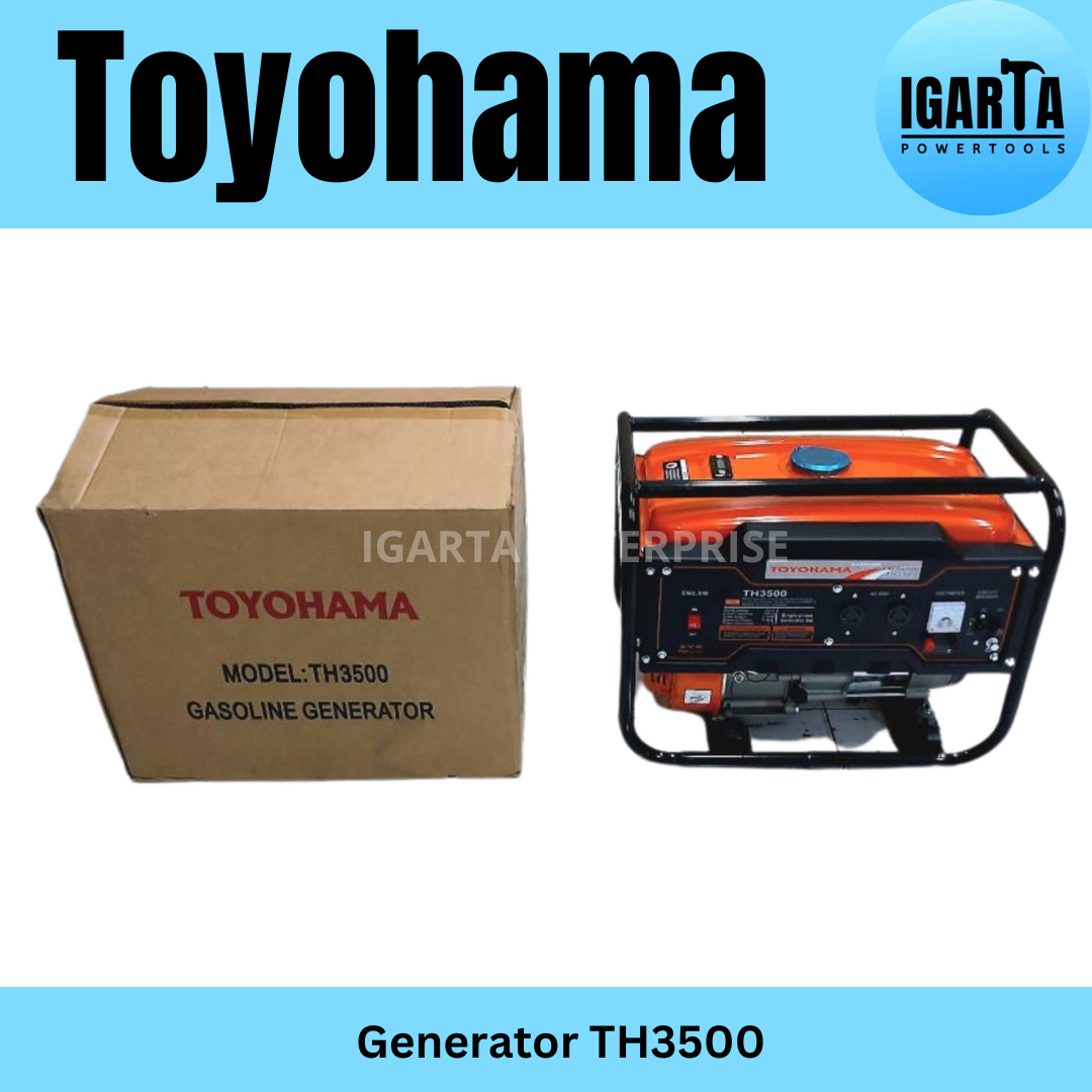 Toyohama TH3500 Gasoline Generator – 3000W Portable Power, 220V, 60Hz, 4-Stroke Engine