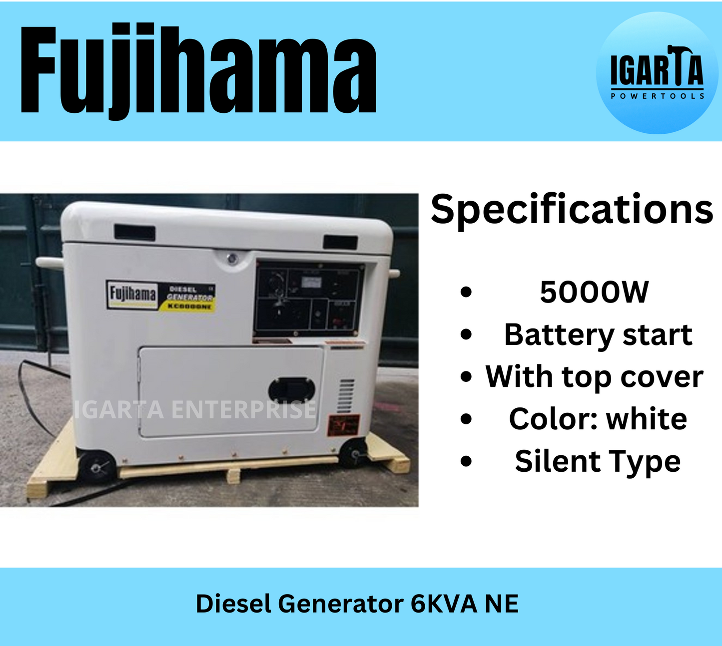 Fujihama 6KVA Diesel Generator NE – 5000W High-Performance Power Solution