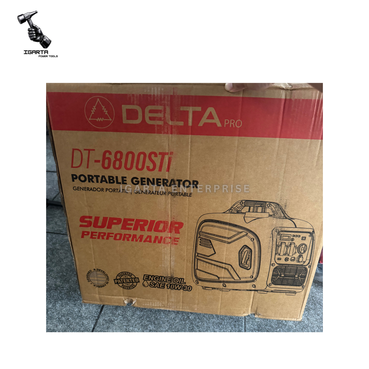 DELTA PRO DT‑6800STi Portable Silent Inverter Generator, 5500W Max Power, 220V
