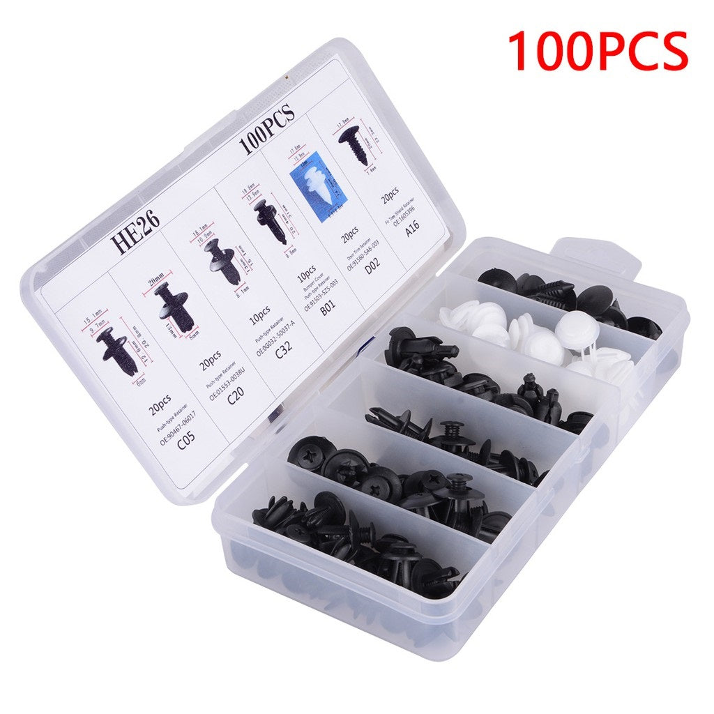 100 Pieces Igarta HE26 Car Clip Fastener, Car Body Push Retainer Pin, Rivet Bumper Door Trim Panel