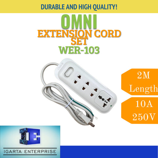 OMNI Extension Cord Set w/ Universal Outlet & Switch WER 103