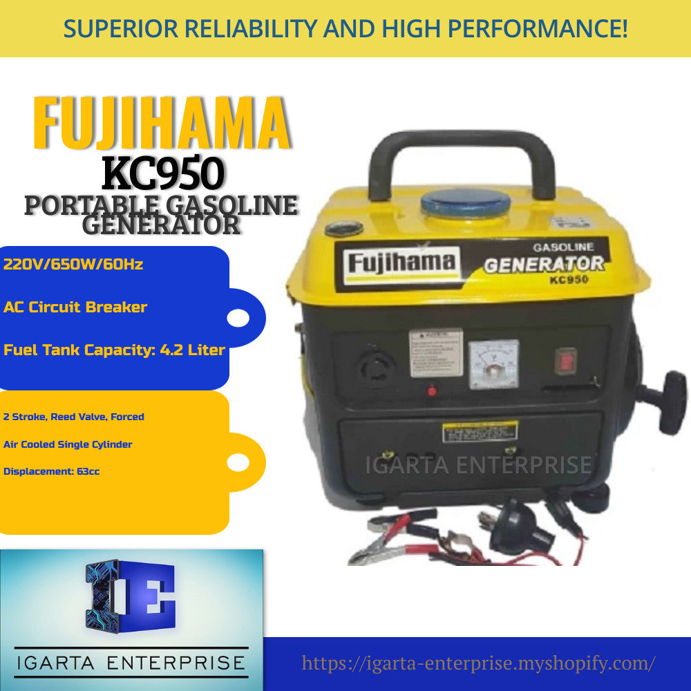 Fujihama KC950 Portable Gasoline Generator – Compact, Efficient, and Reliable Power Source